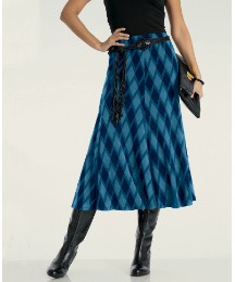 Print Panelled Jersey Skirt & Belt 30in