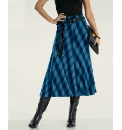 Print Panelled Jersey Skirt & Belt 30in