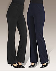 Pack of Two Bootcut Trousers Length 28in