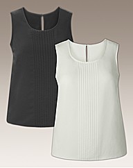 Pack of 2 Vests With Pleat Front