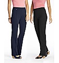 Pack of Two Bootcut Trousers Length 26in