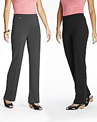 Pack of Two Bootcut Trousers Length 28in