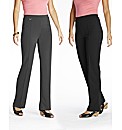 Pack of Two Bootcut Trousers Length 28in
