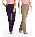 Pack of Two Bootcut Trousers Length 30in