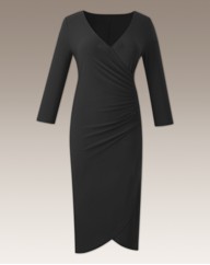 Mock Wrap Dress Plain Length 45in
