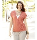 Mock Wrap Ruch Detail Jersey Top