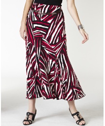Print Jersey Skirt with Belt Length 30in