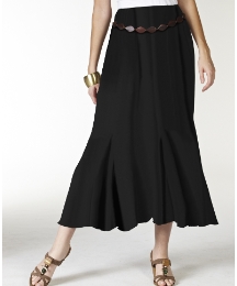Plain Jersey Skirt with Belt Length 33in