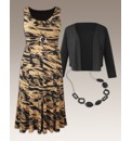 Print Dress and Shrug Set 41in