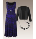 Print Dress and Shrug Set 45in