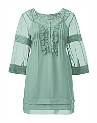 Crochet Trim Tunic Dress