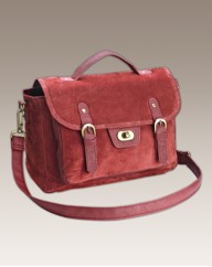 Suede Satchel Bag