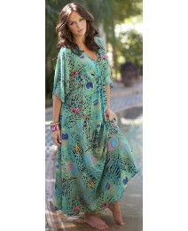 Peacock Maxi Dress-Length 52in