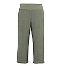 Crop Slouch Linen Mix Trousers