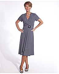 Striped Cross Over Dress Length 43in