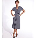 Striped Cross Over Dress Length 43in
