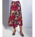 Linen Mix Floral Print Skirt Length 30in