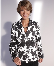 Print Jacket Turn Back Cuff Length 22in