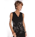 Sleeveless Beaded Cowl Neck Top