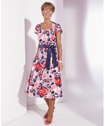 Cotton Sateen Printed Dress Length 43in