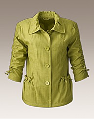 Soft Pleated 3/4 Sleeve Swing Jacket