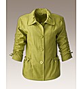 Soft Pleated 3/4 Sleeve Swing Jacket