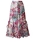 Floral Print Chiffon Skirt Length 32in