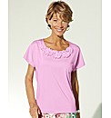 Flower Trim Jersey Top