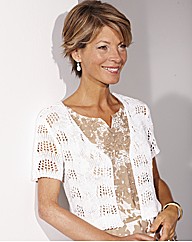 Ribbon Yarn Lace Design Shrug