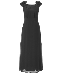 Frill Shoulder Detail Maxi Dress