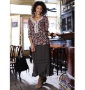 Crochet Trim Midi Skirt