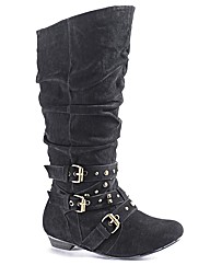 Legroom Buckle & Stud Strap Boots E Fit