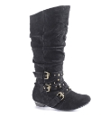 Legroom Stud Buckle & Strap Boots EEE