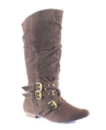 Legroom Buckle & Stud Strap Boots E Fit