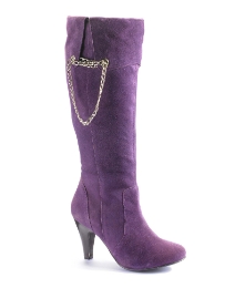 Legroom Chain Detail Suede Boots EEE Fit