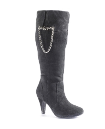 Legroom Chain Detail Suede Boots E Fit