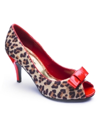 Viva La Diva Printed Peep Toe Shoes EEE
