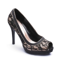 Viva La Diva Lace Peep Toe Shoes D Fit