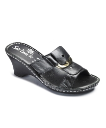 Sole Diva Wedge Mule With Buckle EEE Fit