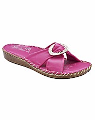 Sole Diva Diamante Trim Mules EEE Fit