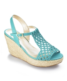 Angel Ribbons Woven T-Bar Wedges E Fit