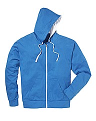 Jacamo Blue Full Zip Basic Hoodie Long Jacamo Blue Full Zip Basic Hoodie Long