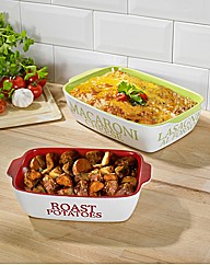 Set of 2 Script Oven to Tableware