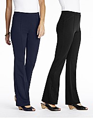 Pack of 2 Pull on Trousers Length 27in