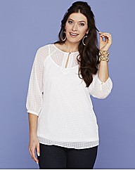 Georgette Blouse with Jersey Camisole
