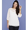 Georgette Blouse with Jersey Camisole