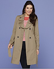 Trench Coat With Frill Detail