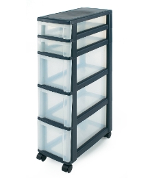 Super Slim 5 Drawer Unit