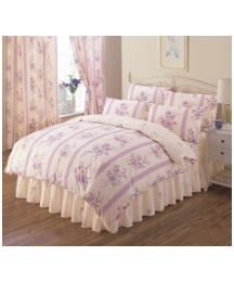 Floral Stripe Fitted Valance Sheet