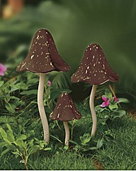 Ceramic Mushroom Windchimes Set of 3
